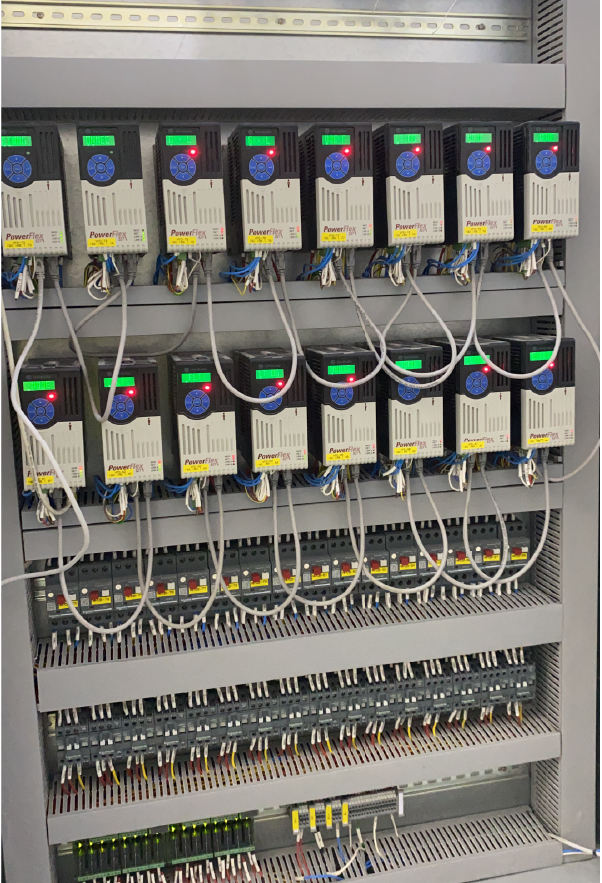Automation control panel with VFDs